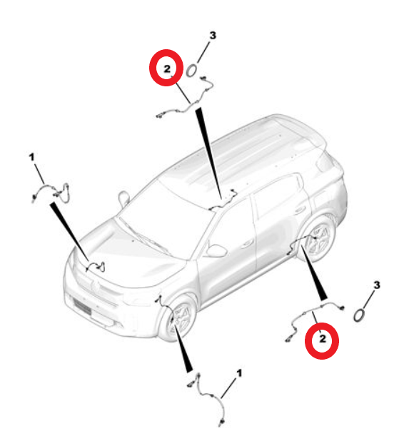 Citroen e-C3 (2024-2026) Arka ABS Sensörü (Orijinal)