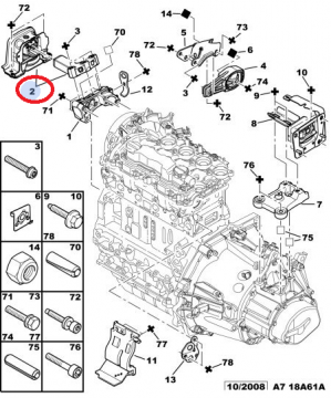 CİTROEN C-ELYSEE (2012-2017) 1,6 HDİ SAĞ ÜST MOTOR TAKOZU (İTHAL)