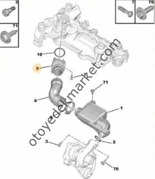 Peugoot 307 (2003-2011) 1.4 HDI Emme Manifold Hava Filtre Ara Hortum (Orijinal)
