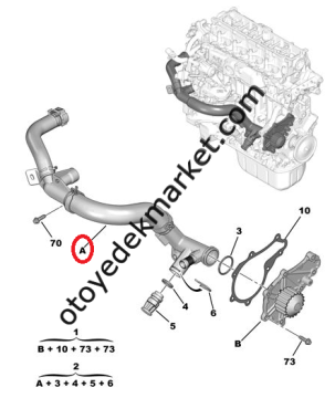 Peugeot 208 (2012-2015) 1.4 Hdi Su Kollektörü (Orijinal)