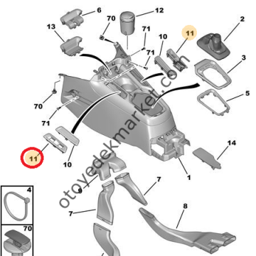 PEUGEOT 301 CAM KUIMANDA DÜĞME ÇERÇEVESİ SOL (ORİJİNAL)