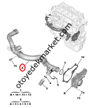Citroen C-Elysee (2012-2018) 1.6 Hdi Su Kollektörü (Orijinal)