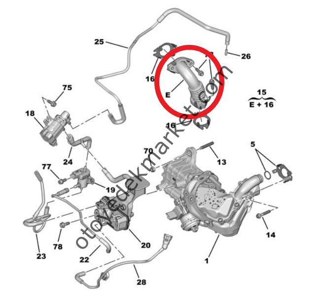 Peugeot Boxer (2020-2023) 2.2 Hdi Egr Egzoz Gazı Geri Dönüşüm Borusu (Orijinal)