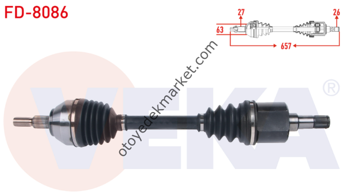 FORD KUGA (2008-2012) 2.0 TDCİ AKS KOMPLE SOL MANUEL (VEKA)