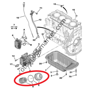 Opel Combo (2020-2024) 1.5 BlueHdi Yağ Filtre Kapağı (Orijinal)