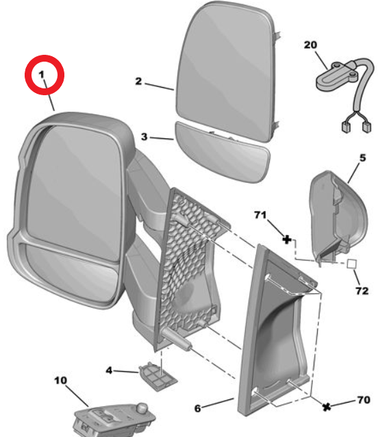Peugeot Boxer (2024-2025) Sağ Dikiz Aynası (Orijinal)