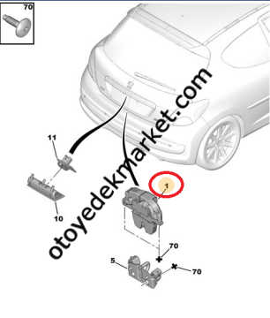 Citroen Berlingo (2009-2017) Bagaj Kapak Kilidi (Orijinal)