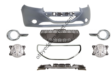 Peugeot 208 (2012-2016) Dolu Ön Tampon (Ön Tampon,Tampon Izgaraları,Izgara Çıtası,Sis Çerçeve,Sis Farı) (İthal)