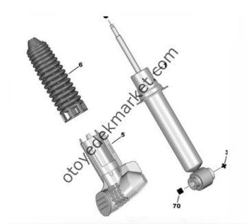 Peugeot 407 (2004-2011) Arka Amortisör Toz Körüğü (Orijinal)