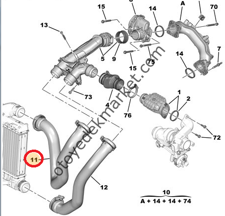 PEUGEOT 308 (2015-2018) 1,6 HDI TURBO EŞANJÖR ÜSTHORTUMU