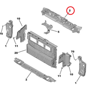Peugeot 508 (2019-2023) Ön Panel Traversi (Orijinal)
