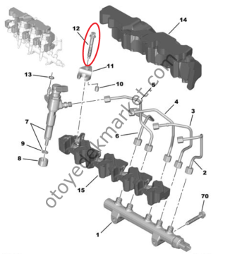Peugeot 308 (2008-2013) 1.6 Hdi Dizel Enjektör Bağlantı Vidası (Orijinal)