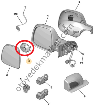 Citroen Berlingo (2018-2025) Sağ Dikiz Aynası Cam Motoru (Orijinal)