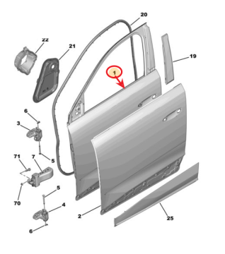 Peugeot 3008 (2024-2025) Sağ Ön Kapı (Orijinal)