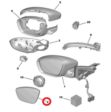 DS9 (2020-2025) Sol Ön Dikiz Aynası Camı (Orijinal)