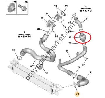 Peugeot Boxer (2020-2023) 2.2 Hdi Turbo Hava Radyatörü / İntercooler Hava Ara Rakoru (Orijinal)