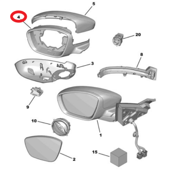 DS9 (2020-2025) Sol Ön Dikiz Aynası Çerçevesi (Orijinal)
