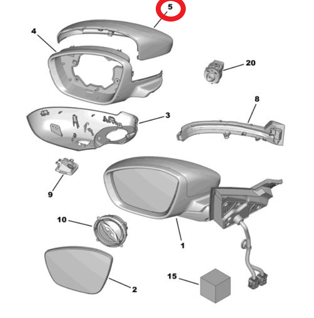 DS9 (2020-2025) Sağ Ön Dikiz Aynası Kapağı (Orijinal)