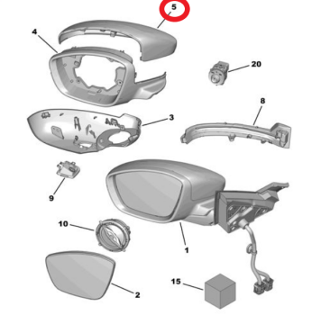 DS9 (2020-2025) Sol Ön Dikiz Aynası Kapağı (Orijinal)