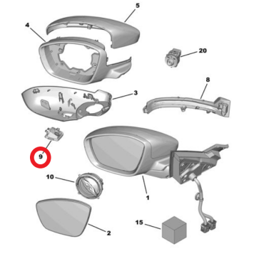 DS9 (2020-2025) Sol Ön Dikiz Ayna Eşik Aydınlatma Lambası (Orijinal)