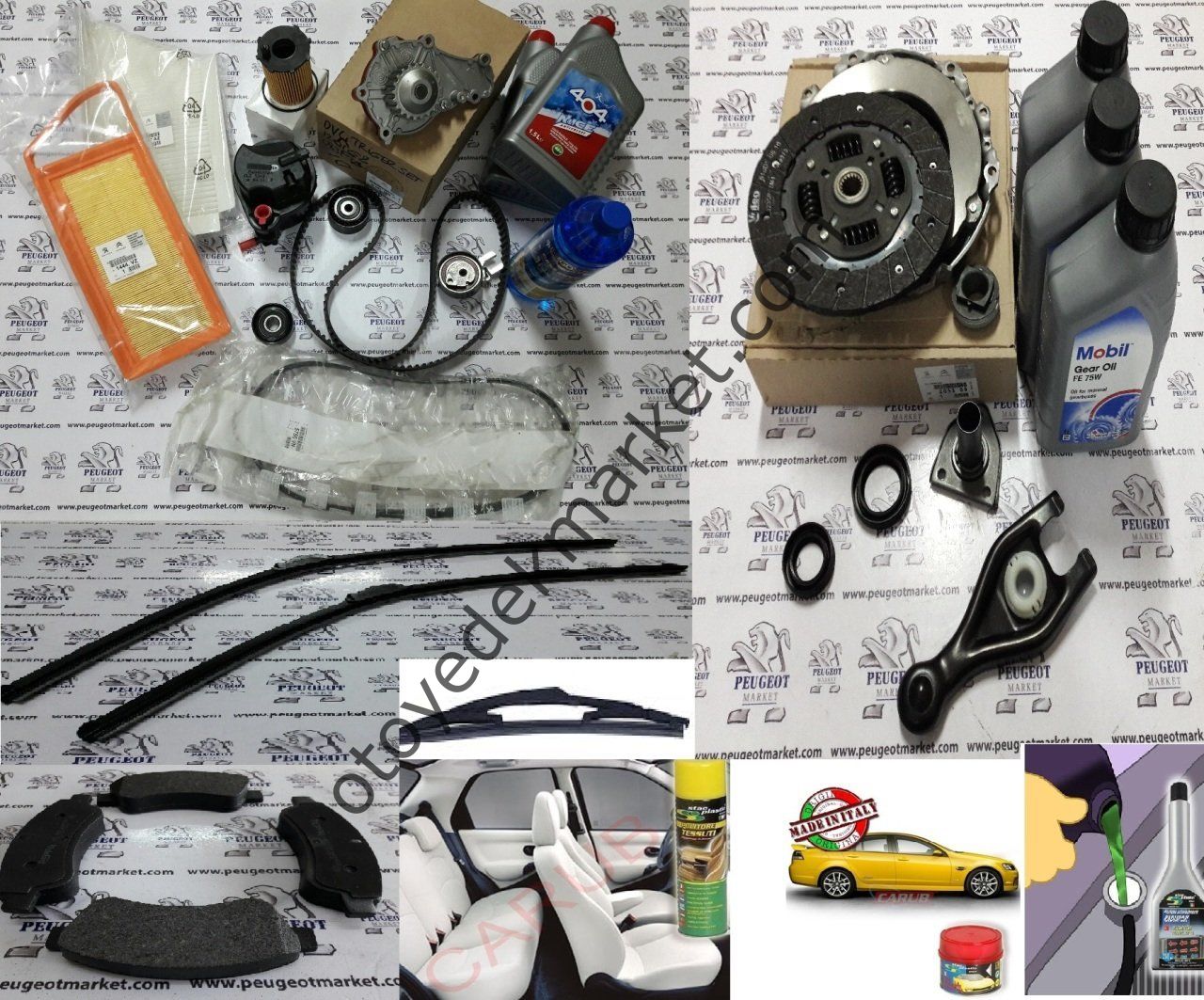 PEUGEOT 206 (2003-2011) 1,4 HDI Full Bakım Seti (ORJİNAL) Tüm Filtreler Motor Yağı Triger Seti Devirdaim Debriyaj Seti Keçeler ve Çatal Dahil (ORJİNAL)