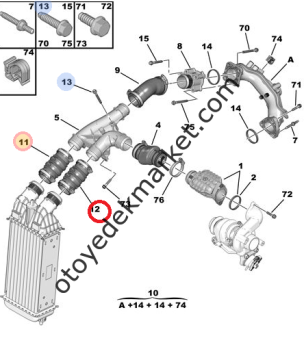 Citroen C3 (2010-2016) 1,6 Hdi Turbo Radyatör Hortumu (İthal)