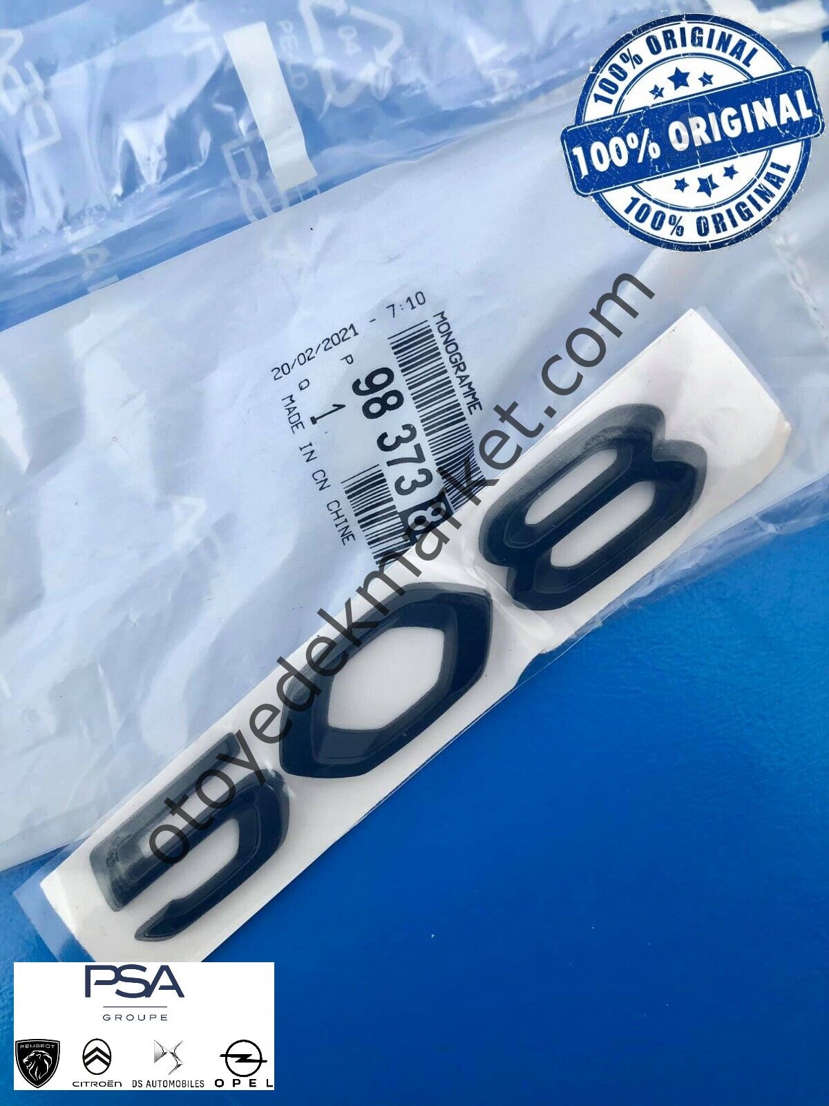 Peugeot 508 (2019-2023) Bagaj Kapağı ''508'' Yazısı, Siyah (Orijinal)