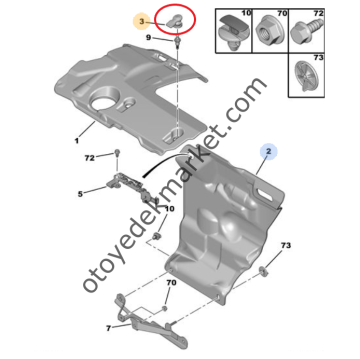 Peugeot 301 (2012-2018) 1.6 Hdi Motor Üst Plastik Kapağı Bağlantı Aparatı (Orijinal)