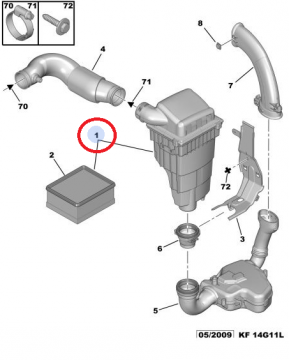 PEUGEOT 206 (1999-2006) 1,4 1,6 BENZİNLİ HAVA FİLTRE KUTUSU (ORİJİNAL)