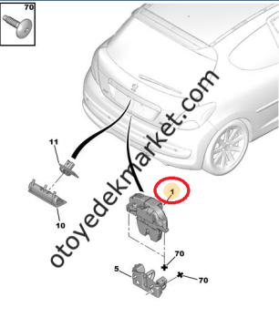 Citroen C3 Picasso (2009-2014) Bagaj Kapak Kilidi (İthal)