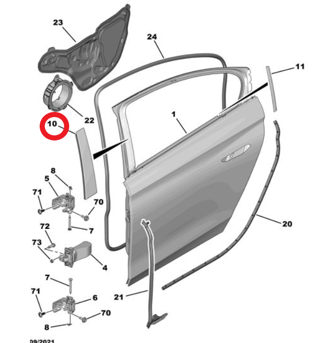 DS9 (2020-2025) Sol Arka Kapı Direği Giydirmesi (Orijinal)