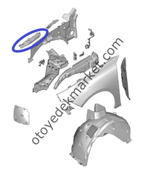 Peugeot 508 (2019-2023) Sol Ön Çamurluk Üst Ön Bağlantı Ayağı (Orijinal)