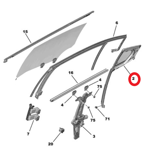 DS9 (2020-2025) Sağ Arka Kapı Kelebek Camı (Orijinal)