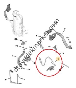 Citroen Berlingo 1.5 BlueHDI (2018-2024) Oksijen Sensörü (Azot Kaptörü) (Orijinal)