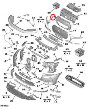 DS7 (2018-2022) Ön Tampon Sağ Nikelajı (Orijinal)