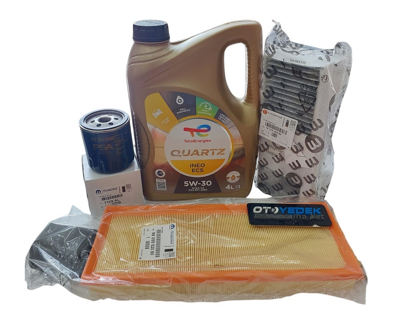 Peugeot 408 (2023-2024) 1.2 Benzinli Periyodik Bakım Filtre Seti ve Motor Yağı (Orijinal)