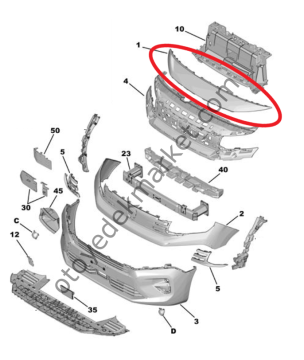 Peugeot Partner (2024-2025) Ön Tampon Üst Parça (Orijinal)
