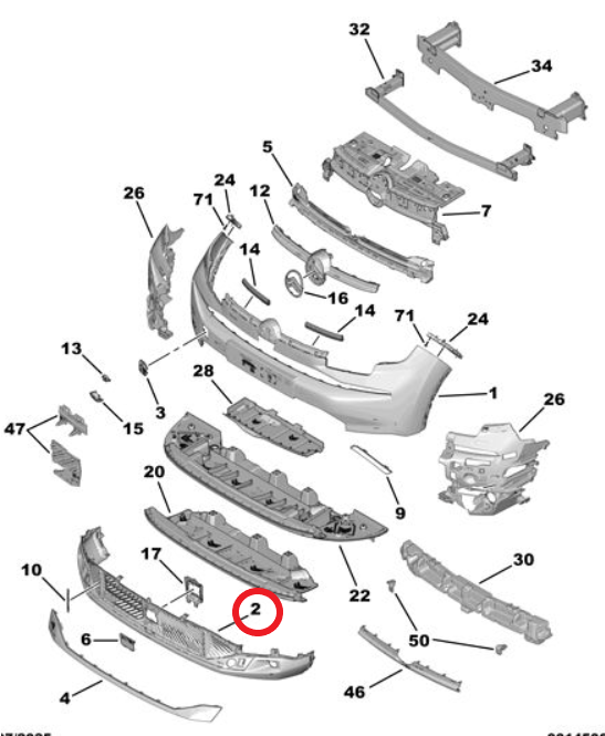 Citroen C4 ve C4 X (2025-2026) Ön Tampon (Orijinal)