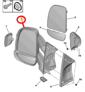 Citroen Jumper (2022-2025) Sol Dikiz Aynası Kör Noktalı (Orijinal)