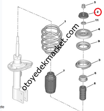 Citroen C3 (2003-2016) Ön Amortisör Tabla Pulu (İthal)