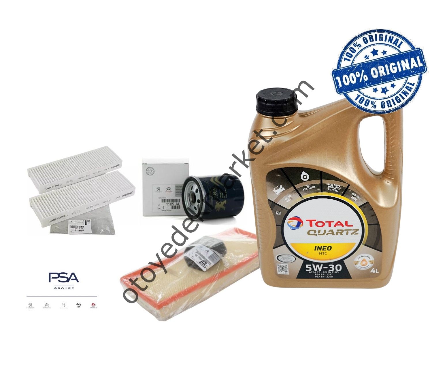 Opel Crossland X ve Crossland (2017-2025) 1.2 Benzinli Filtre Seti + 5W30 Yağ (Orijinal)