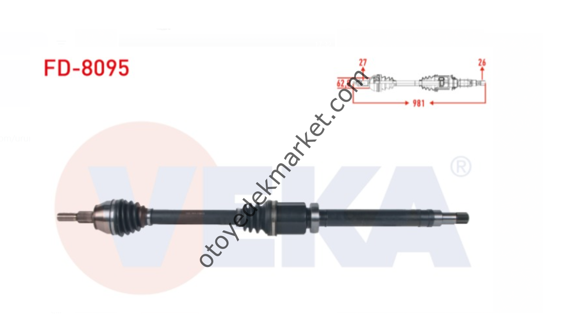 Ford Connect (2014-2017) 1.6 Tdci Ön Aks Komple Sağ (Veka)