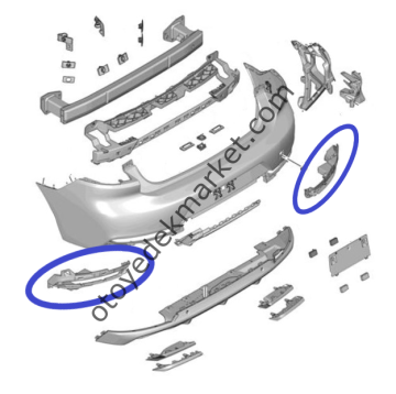 Peugeot 508 (2019-2023) Arka Tampon Bağlantı Ayak (Orijinal)