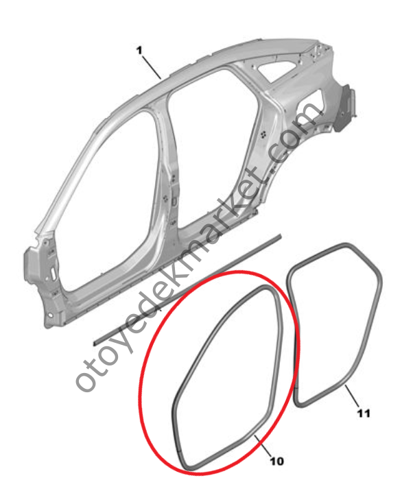 Citroen C4 (2021-2024) Sol Ön Kapı Giriş Lastiği (Orijinal)