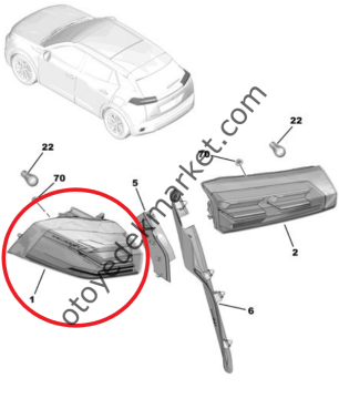 Peugeot 2008 (2023-2024) Sol Arka Dış Stop Lambası (Orijinal)