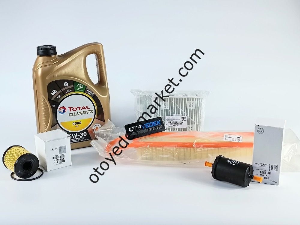 Peugeot 207 (2006-2012) 1.6 16v Benzinli Filtre Seti (Orjinal) Ve 5w30 Motor Yağ