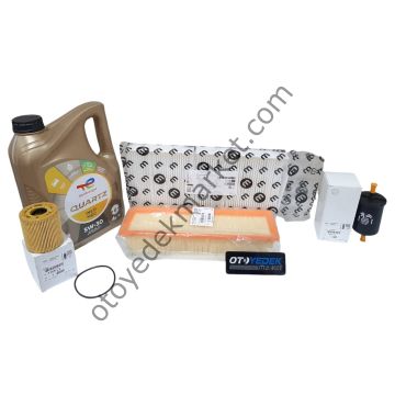 Peugeot 207 (2006-2012) 1,4 8v Benzinli Filtre Bakım Seti (Orijinal) Ve 5w30 Motor Yağ