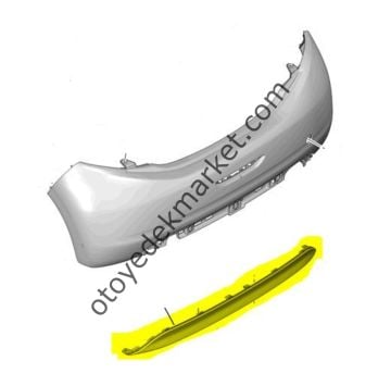 Peugeot 208 (2012-2020) Arka Tampon Orta Plastik Difüzörü (İthal)