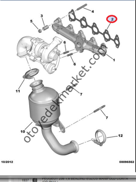 Peugeot 307 (2002-2008) 1.6 Hdi Egzoz Manifold Conta (Orijinal)