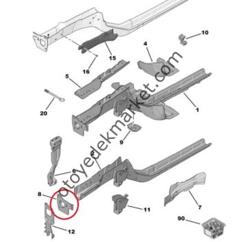 Opel Corsa (2020-2024) Ön Sağ Şasi Kolu Ucu Bağlantı Sacı (Orijinal)